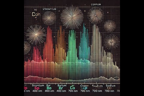 Foto van gekleurd vuurwerk.